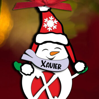 Intra απο ξύλο plywood 3mm-4mm πάχος Χριστουγεννιάτικο γράμμα X Holiday Snowman Δίασταση 8x8 cm INTRAFABR-110185917 - Image 3