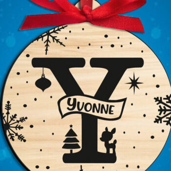 Intra απο ξύλο plywood 3mm-4mm πάχος Χριστουγεννιάτικο γράμμα Y Μονόγραμμα Holiday Δίασταση 8x8 cm INTRAFABR-109626846 - Image 3