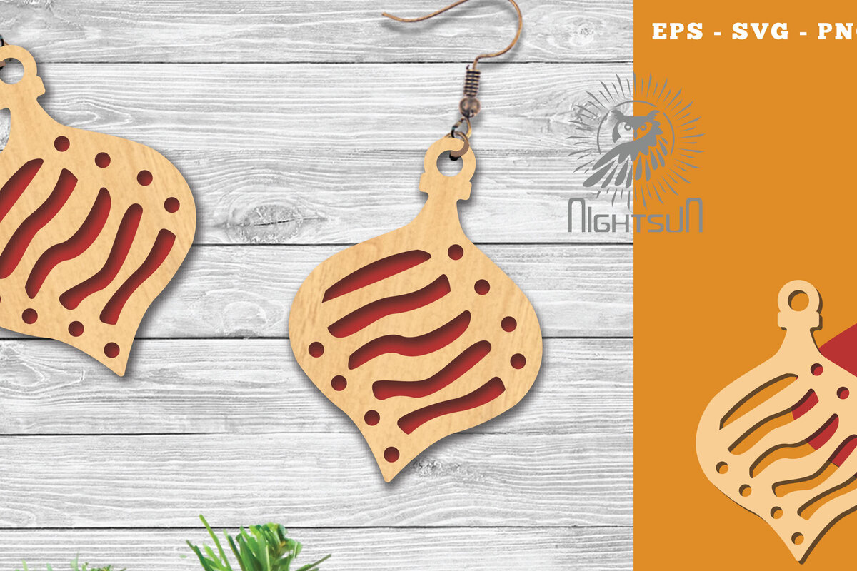 Intra απο ξύλο plywood 3mm-4mm πάχος Χριστουγεννιάτικα σκουλαρίκια κομμένα με λέιζερ 5 Δίασταση 3x3 cm INTRAFABR-112767030