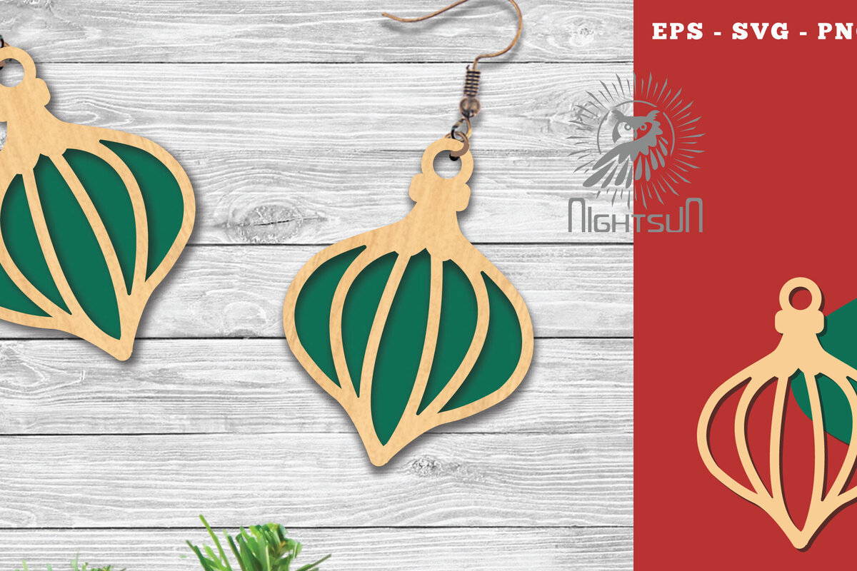 Intra απο ξύλο plywood 3mm-4mm πάχος Χριστουγεννιάτικα σκουλαρίκια κομμένα με λέιζερ 6 Δίασταση 3x3 cm INTRAFABR-112767082