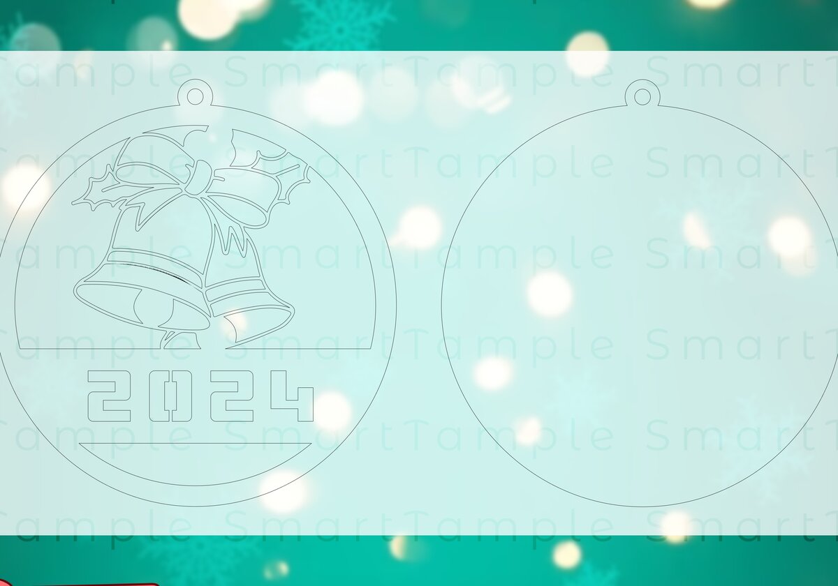 Intra απο ξύλο plywood 3mm-4mm πάχος Christmas Lightburn , Christmas Δίασταση 8x8 cm INTRAFABR-84292790