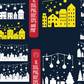 Intra απο ξύλο plywood 3mm-4mm πάχος Christmas Lighting Village Δίασταση 4x4 cm INTRAFABR-82836307 - Image 1