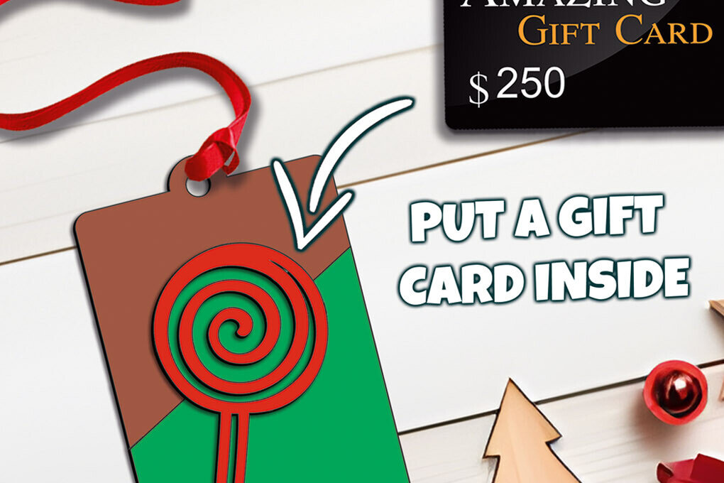 Intra απο ξύλο plywood 3mm-4mm πάχος Θήκη δώρου χριστουγεννιάτικων Lollypop Δίασταση 8x8 cm INTRAFABR-109059809