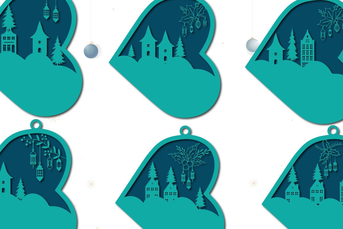 Intra απο ξύλο plywood 3mm-4mm πάχος Χριστουγεννιάτικου στολίδι αγάπης Δίασταση 8x8 cm INTRAFABR-37795592