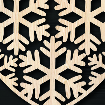 Intra απο ξύλο plywood 3mm-4mm πάχος Χριστουγεννιάτικα στολίδια αγάπης με λέιζερ Δίασταση 8x8 cm INTRAFABR-105938031 - Image 2