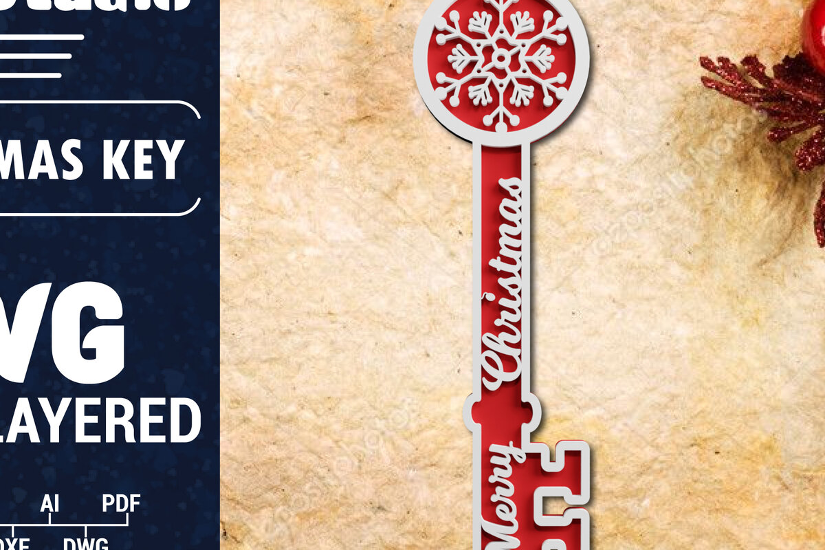 Intra απο ξύλο plywood 3mm-4mm πάχος Christmas Magic Key 3d Multilayered Δίασταση 1200x1200 cm INTRAFABR-71107094 - Image 1
