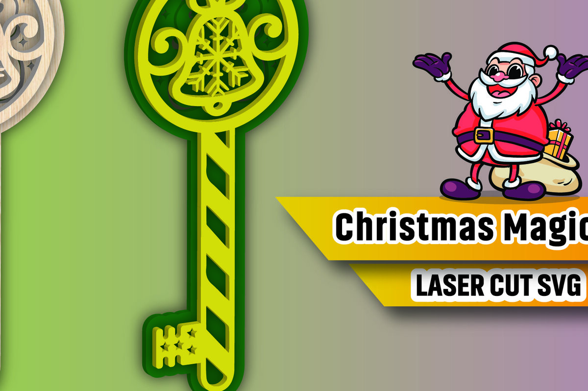 Intra απο ξύλο plywood 3mm-4mm πάχος Christmas Magic Key Lase Cut Δίασταση 15x15 cm INTRAFABR-106393687