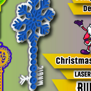 Intra απο ξύλο plywood 3mm-4mm πάχος Christmas Magic Key Lase Cut Δίασταση 15x15 cm INTRAFABR-106809352 - Image 1