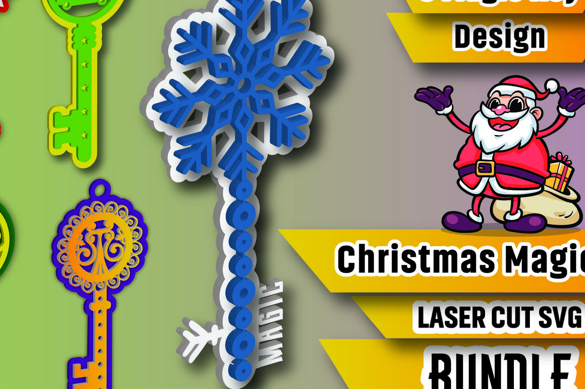 Intra απο ξύλο plywood 3mm-4mm πάχος Christmas Magic Key Lase Cut Δίασταση 15x15 cm INTRAFABR-106809352