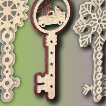 Intra απο ξύλο plywood 3mm-4mm πάχος Christmas Magic Key Lase Cut Δίασταση 15x15 cm INTRAFABR-106809352 - Image 3