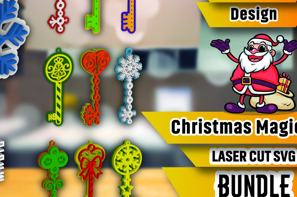 Intra απο ξύλο plywood 3mm-4mm πάχος Christmas Magic Key Lase Cut Δίασταση 15x15 cm INTRAFABR-106809496