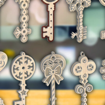 Intra απο ξύλο plywood 3mm-4mm πάχος Christmas Magic Key Lase Cut Δίασταση 15x15 cm INTRAFABR-106809496 - Image 3