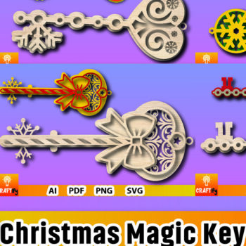Intra απο ξύλο plywood 3mm-4mm πάχος Christmas Magic Key Lase Cut Δίασταση 15x15 cm INTRAFABR-106330232 - Image 1