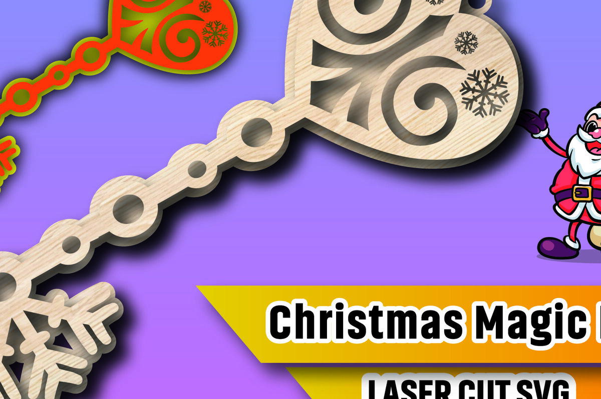 Intra απο ξύλο plywood 3mm-4mm πάχος Christmas Magic Key Lase Cut Δίασταση 15x15 cm INTRAFABR-106329868
