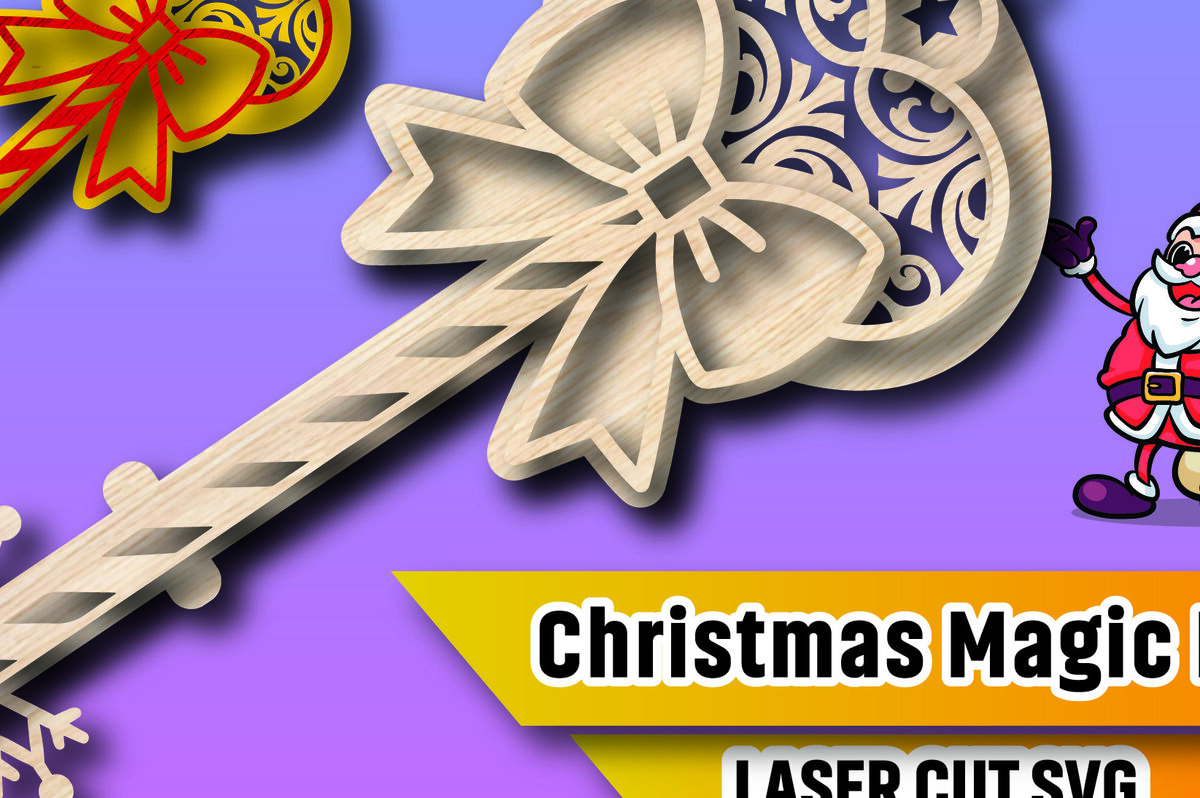 Intra απο ξύλο plywood 3mm-4mm πάχος Christmas Magic Key Lase Cut Δίασταση 15x15 cm INTRAFABR-106329902