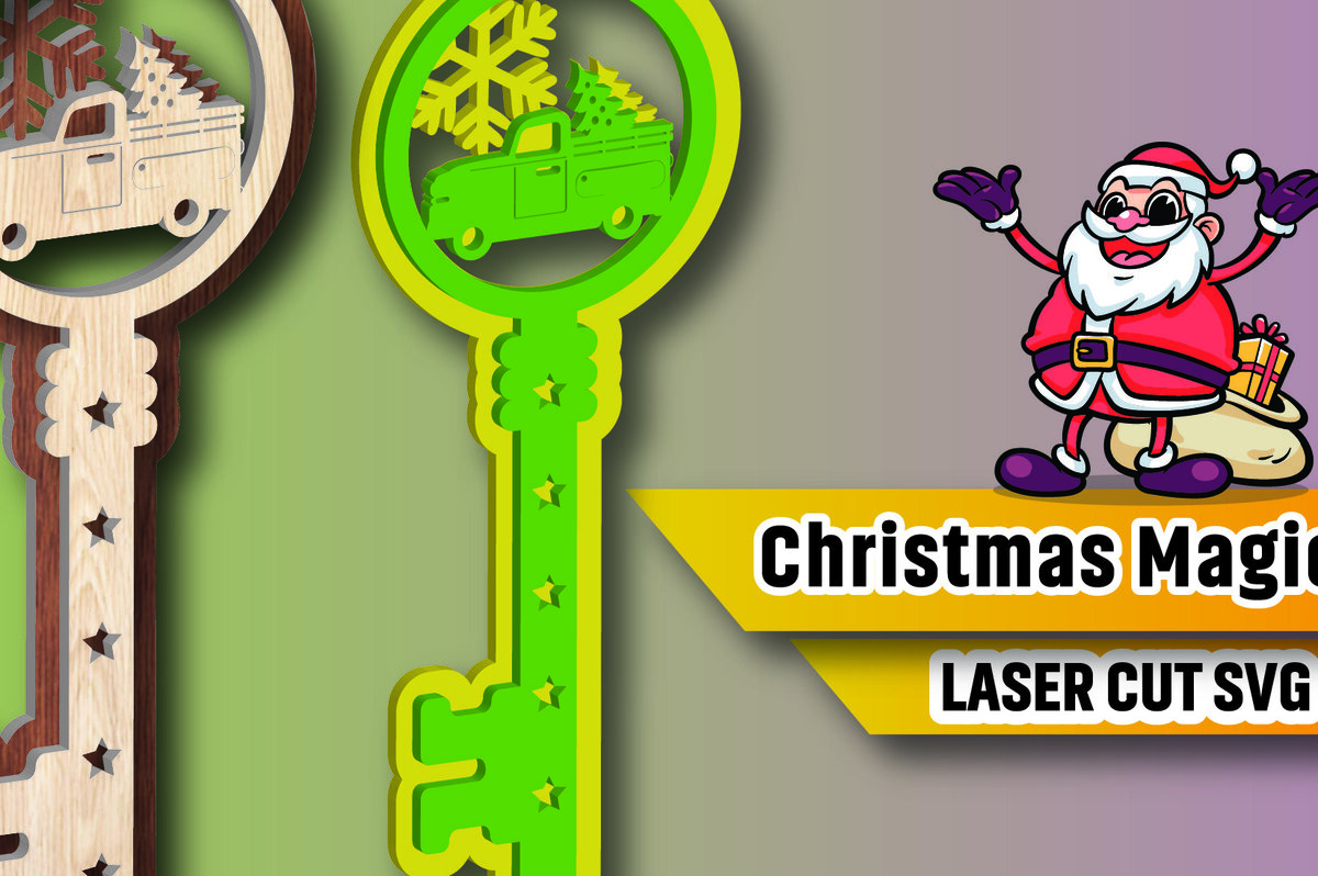 Intra απο ξύλο plywood 3mm-4mm πάχος Christmas Magic Key Lase Cut Δίασταση 15x15 cm INTRAFABR-106739150