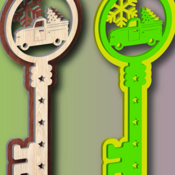 Intra απο ξύλο plywood 3mm-4mm πάχος Christmas Magic Key Lase Cut Δίασταση 15x15 cm INTRAFABR-106739150 - Image 2