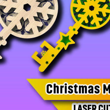 Intra απο ξύλο plywood 3mm-4mm πάχος Christmas Magic Key Lase Cut Δίασταση 15x15 cm INTRAFABR-106329777 - Image 1