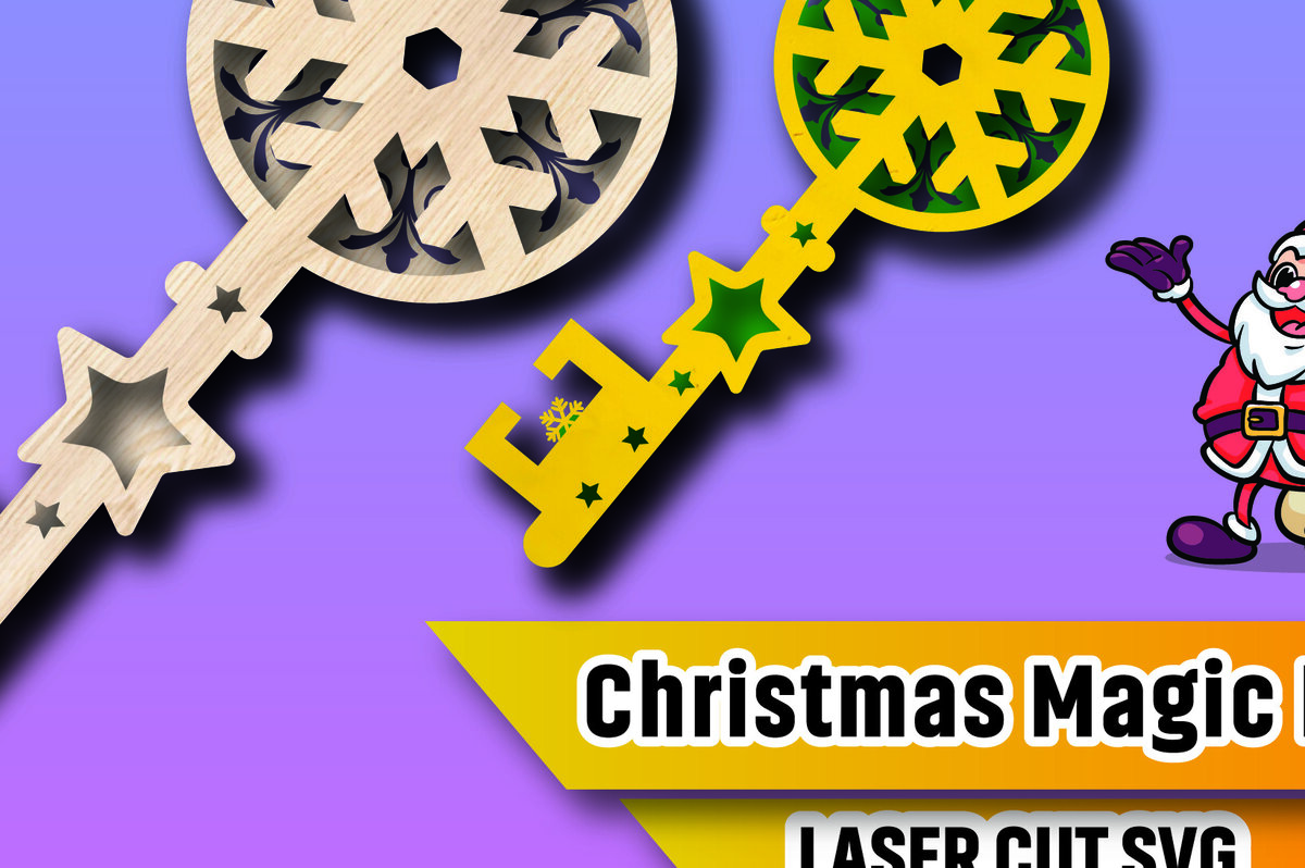 Intra απο ξύλο plywood 3mm-4mm πάχος Christmas Magic Key Lase Cut Δίασταση 15x15 cm INTRAFABR-106329777 - Image 1