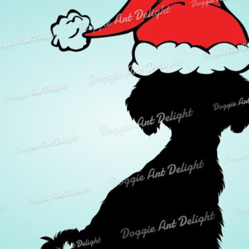 Intra απο ξύλο plywood 3mm-4mm πάχος Χριστουγεννιάτικο σκυλί Maltipoo σε Santa Hat Δίασταση 15x15 cm INTRAFABR-83143731 - Image 1