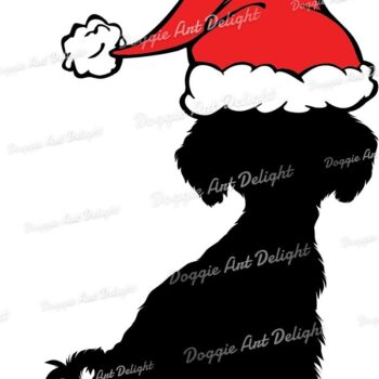 Intra απο ξύλο plywood 3mm-4mm πάχος Χριστουγεννιάτικο σκυλί Maltipoo σε Santa Hat Δίασταση 15x15 cm INTRAFABR-83143731 - Image 2