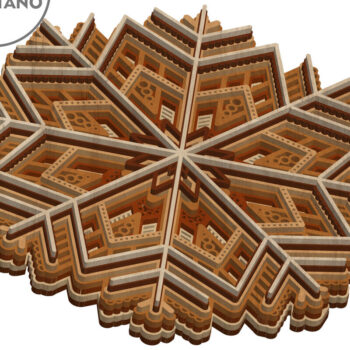 Intra απο ξύλο plywood 3mm-4mm πάχος CHRISTMAS MANDALA Πολυστρωματική Δίασταση 30x30 cm INTRAFABR-81446552 - Image 5