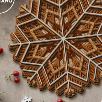 Intra απο ξύλο plywood 3mm-4mm πάχος CHRISTMAS MANDALA Πολυστρωματική Δίασταση 30x30 cm INTRAFABR-81446552 - Image 10