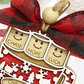 Intra απο ξύλο plywood 3mm-4mm πάχος Χριστουγεννιάτικο στολίδι Marshmallow  Δίασταση 8x8 cm INTRAFABR-80589758 - Image 1