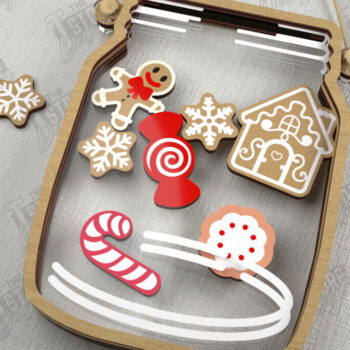 Intra απο ξύλο plywood 3mm-4mm πάχος Χριστουγεννιάτικο Mason Jar | Διακοπές|CNC Δίασταση 15x15 cm INTRAFABR-109579670 - Image 2