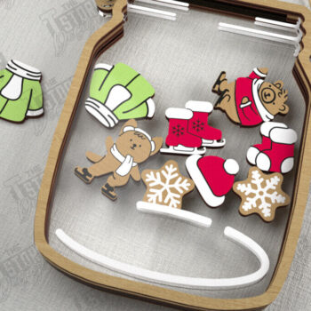 Intra απο ξύλο plywood 3mm-4mm πάχος Χριστουγεννιάτικο Mason Jar | Διακοπές|CNC Δίασταση 15x15 cm INTRAFABR-109579670 - Image 4