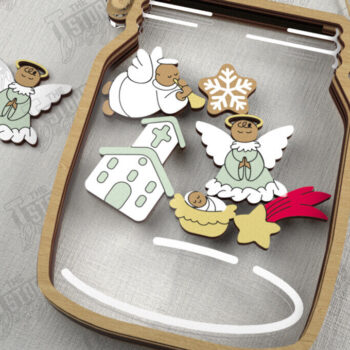 Intra απο ξύλο plywood 3mm-4mm πάχος Χριστουγεννιάτικο Mason Jar | Διακοπές|CNC Δίασταση 15x15 cm INTRAFABR-109579670 - Image 6