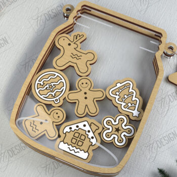 Intra απο ξύλο plywood 3mm-4mm πάχος Χριστουγεννιάτικο Mason Jar | Ξύλινη πινακίδα Δίασταση 15x15 cm INTRAFABR-111311668 - Image 2