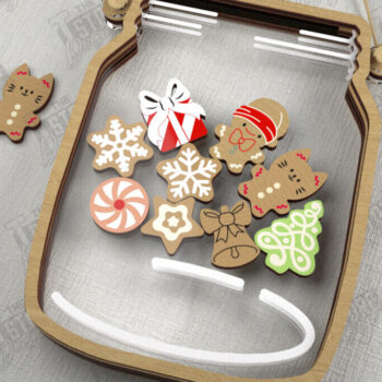 Intra απο ξύλο plywood 3mm-4mm πάχος Χριστουγεννιάτικο βάζο Mason | Πινακίδες διακοπών |CNC Δίασταση 15x15 cm INTRAFABR-109579585 - Image 1