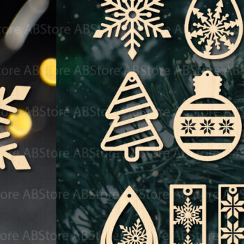 Intra απο ξύλο plywood 3mm-4mm πάχος Χριστουγεννιάτικο Mega Cut  Δίασταση 15x15 cm INTRAFABR-110221798 - Image 8