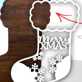 Intra απο ξύλο plywood 3mm-4mm πάχος Christmas Mitten , Χριστουγεννιάτικο πουλόβερ Δίασταση 15x15 cm INTRAFABR-43381177 - Image 4