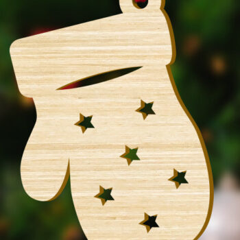 Intra απο ξύλο plywood 3mm-4mm πάχος Χριστουγεννιάτικο γάντι στολισμός χριστουγεννιάτικου δέντρου Δίασταση 3x4 cm INTRAFABR-47893437 - Image 3