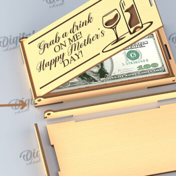 Intra απο ξύλο plywood 3mm-4mm πάχος Χριστουγεννιάτικο Money Box Σχέδιο κοπής με λέιζερ Δίασταση 15x15 cm INTRAFABR-109501506 - Image 2