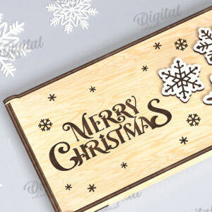 Intra απο ξύλο plywood 3mm-4mm πάχος Χριστουγεννιάτικο Money Box Σχέδιο κοπής με λέιζερ Δίασταση 15x15 cm INTRAFABR-109501587