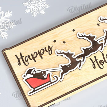 Intra απο ξύλο plywood 3mm-4mm πάχος Χριστουγεννιάτικο Money Box Σχέδιο κοπής με λέιζερ Δίασταση 15x15 cm INTRAFABR-109502206 - Image 1