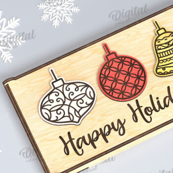 Intra απο ξύλο plywood 3mm-4mm πάχος Χριστουγεννιάτικο Money Box Σχέδιο κοπής με λέιζερ Δίασταση 15x15 cm INTRAFABR-109502269 - Image 1