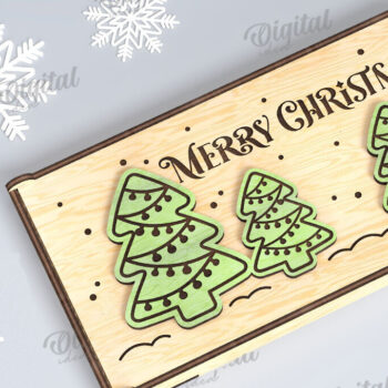 Intra απο ξύλο plywood 3mm-4mm πάχος Χριστουγεννιάτικο Money Box Σχέδιο κοπής με λέιζερ Δίασταση 15x15 cm INTRAFABR-109502350 - Image 1