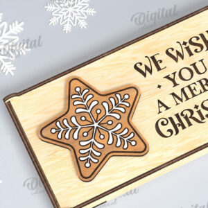 Intra απο ξύλο plywood 3mm-4mm πάχος Χριστουγεννιάτικο Money Box Σχέδιο κοπής με λέιζερ Δίασταση 15x15 cm INTRAFABR-109501347