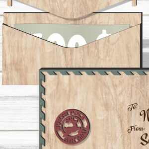 Intra απο ξύλο plywood 3mm-4mm πάχος Φάκελος με χριστουγεννιάτικη κάρτα Δίασταση 54x54 cm INTRAFABR-80618804