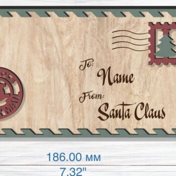 Intra απο ξύλο plywood 3mm-4mm πάχος Φάκελος με χριστουγεννιάτικη κάρτα Δίασταση 54x54 cm INTRAFABR-80618804 - Image 4
