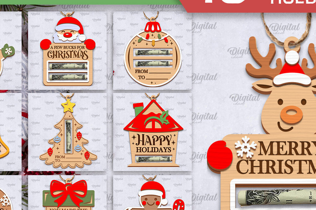 Intra απο ξύλο plywood 3mm-4mm πάχος κοπής με λέιζερ καρτών Χριστουγέννων Δίασταση 15x15 cm INTRAFABR-102845873