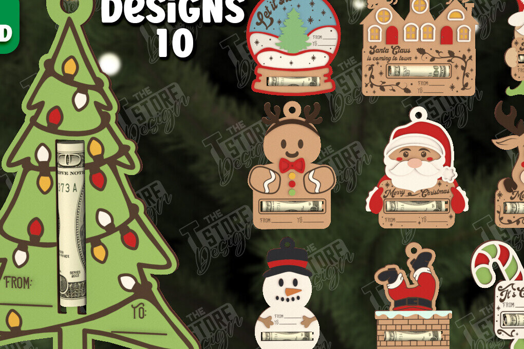 Intra απο ξύλο plywood 3mm-4mm πάχος με χριστουγεννιάτικα χρήματα | Διακοπές Δίασταση 15x15 cm INTRAFABR-107105458