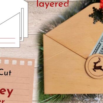 Intra απο ξύλο plywood 3mm-4mm πάχος Χριστουγεννιάτικη θήκη χρημάτων, λέιζερ φακέλων Δίασταση 30x20 cm INTRAFABR-41910134 - Image 1