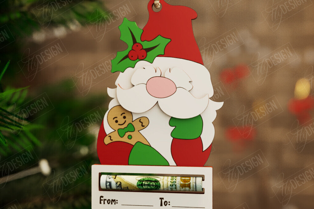 Intra απο ξύλο plywood 3mm-4mm πάχος Κάτοχος Χριστουγέννων | Δωροκάρτα | CNC Δίασταση 15x15 cm INTRAFABR-108584936