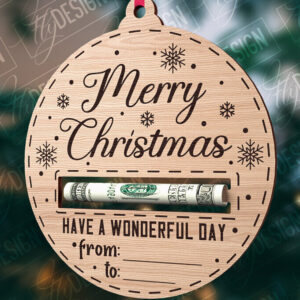 Intra απο ξύλο plywood 3mm-4mm πάχος Χριστουγεννιάτικο Money Holder Cut  | CNC Δίασταση 15x15 cm INTRAFABR-85896578