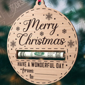 Intra απο ξύλο plywood 3mm-4mm πάχος Χριστουγεννιάτικο Money Holder Cut  | CNC Δίασταση 15x15 cm INTRAFABR-85896578 - Image 1